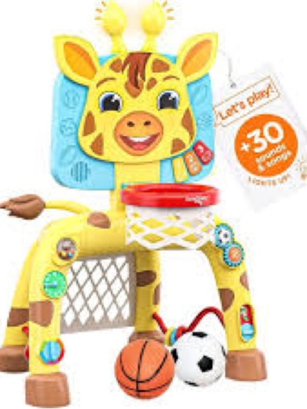 Giraffe Activity Basketball Hoop - Yellow